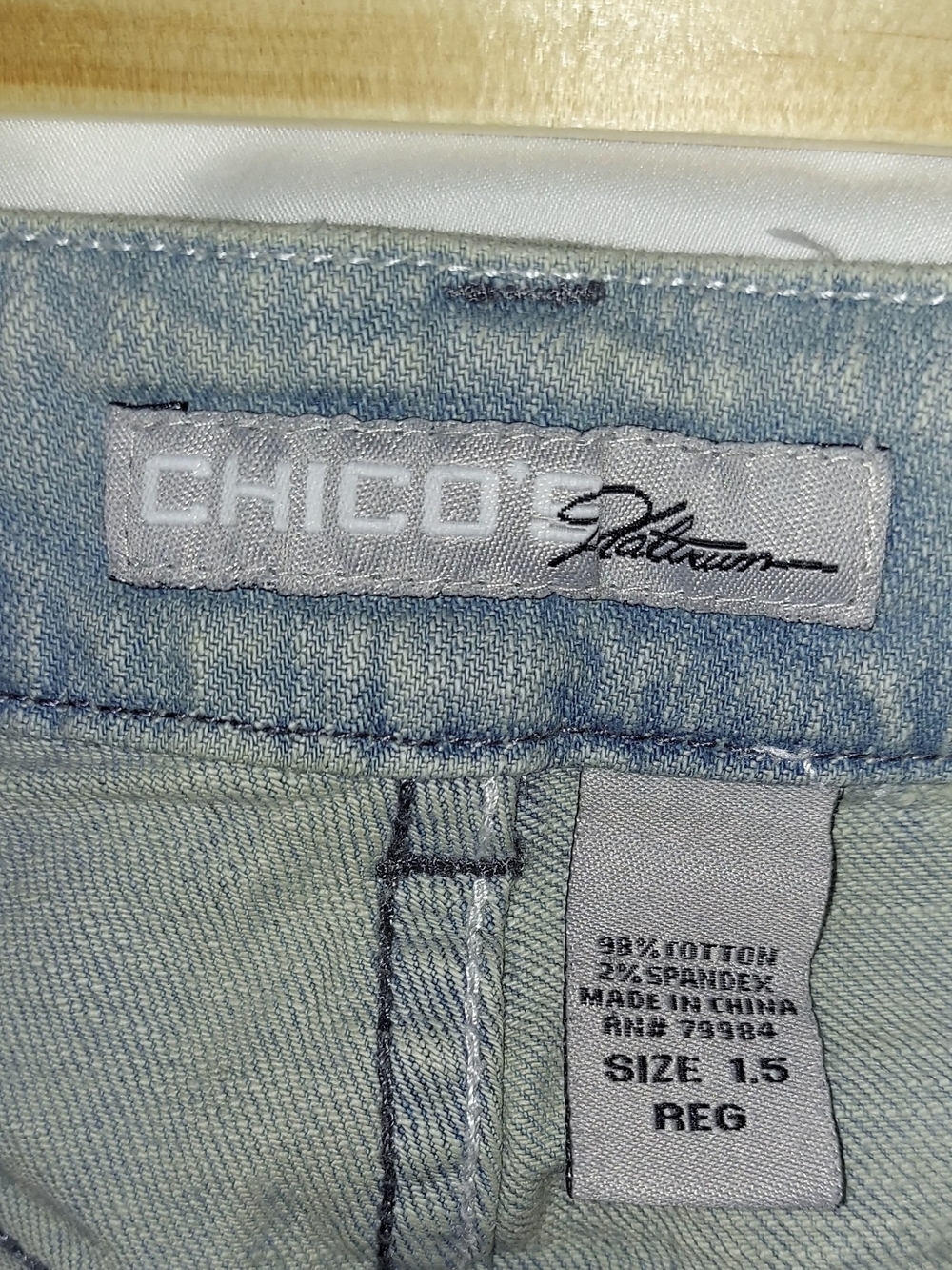 Chico's Platinum Gray-Blue Flare Jeans - Picture 6 of 6